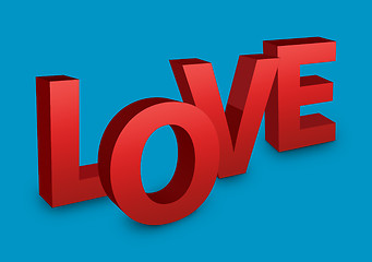 Image showing Love Text on blue background