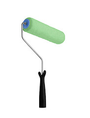 Image showing Green paint roller