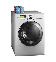 Image showing washing machine with gift