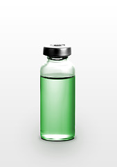 Image showing Single small bottle with drug isolated over white background