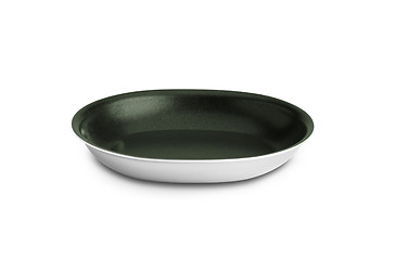 Image showing Bowl from stainless steel on white background