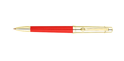 Image showing Isolated golden pen over white background