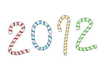 Image showing New 2012 year with candy text