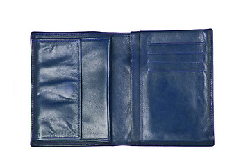 Image showing Blue leather wallet isolated