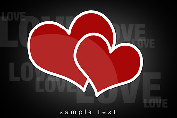 Image showing Red heart on black background