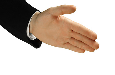 Image showing Hand a business person who is willing to make a deal