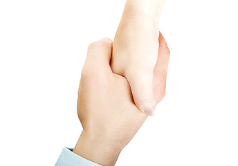 Image showing shaking hands with Business suited arm