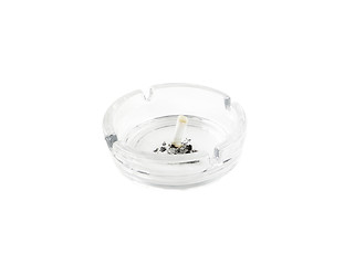 Image showing ashtray with butt isolated