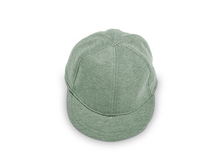 Image showing A green baseball cap is isolated on a white background