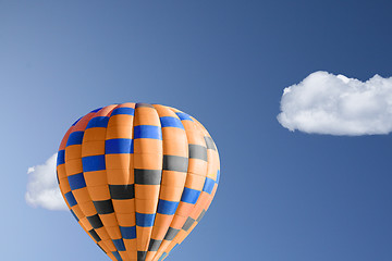 Image showing Hot air balloon against brilliant blue sky