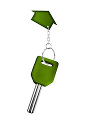 Image showing green key with arrow