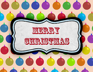 Image showing Merry Christmas text with equipment for christamss tree