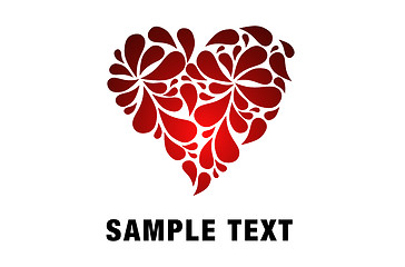 Image showing Abstarct heart with sample text for postcard