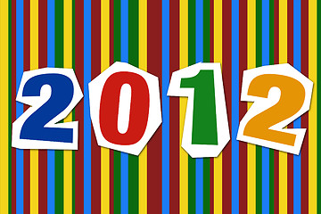 Image showing New 2012 year text with diferent colours