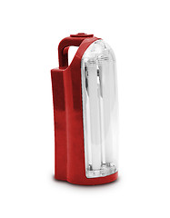 Image showing Red electrik latern on white background