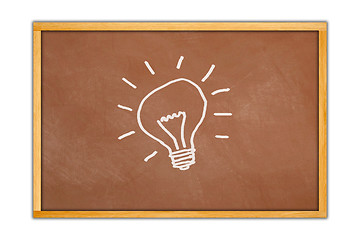 Image showing bulb idea on brown board