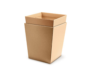 Image showing open two empty cardboard boxes