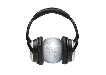 Image showing globus with headphones