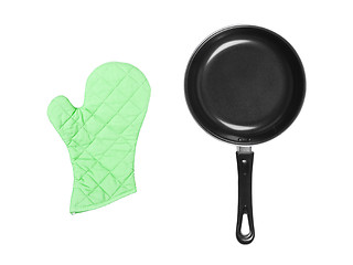 Image showing kitchen glove with pan