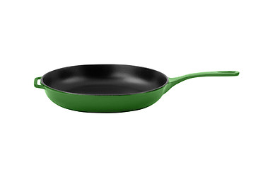 Image showing Green vintage pan with a nonstick coating