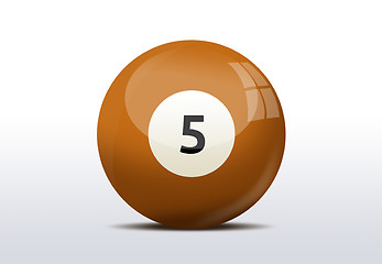 Image showing Number five billiard ball