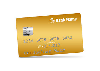 Image showing Golden credit card on a white background