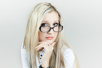 Image showing Woman Wearing Glasses on a white background