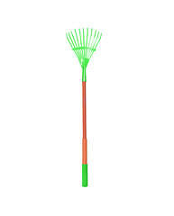 Image showing Plastic rake isolated on the white background