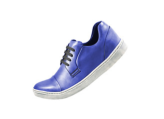 Image showing blue sport shoe isolated on a white