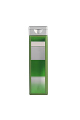 Image showing Green shampoo bottle on white isolated