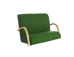 Image showing Green sofa on white background