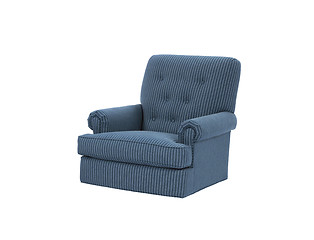 Image showing Dark blue soft armchair isolated on white