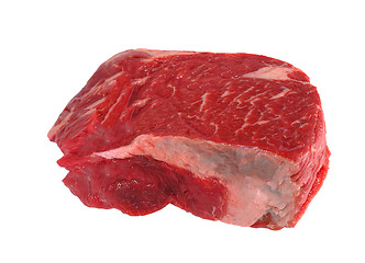 Image showing Raw meat steak isolated on white