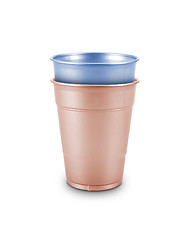 Image showing Two Plastic cups isolated