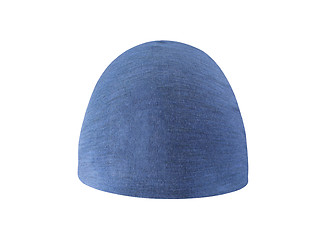 Image showing Blue knitted wool hat isolated on white background