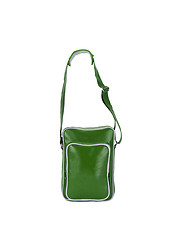 Image showing Green leather bag isolated