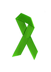 Image showing Green ribbon isolated on white