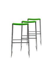 Image showing Stylish green cafeteria chair isolated