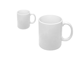 Image showing two white cups on a white