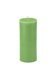 Image showing green candle isolated on white with clipping path