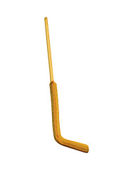 Image showing vintage wood Hockey stick isolated over white