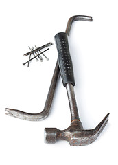 Image showing The old hammer and nail puller