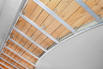 Image showing Suspended ceiling in the stage of construction