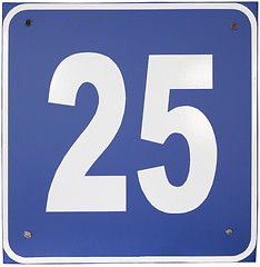 Image showing The metal plate with the number 