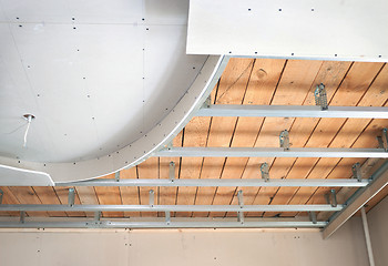 Image showing Suspended ceiling, consisting of plasterboard