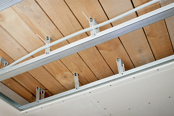 Image showing Electrical wiring installed in the ceiling