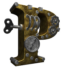 Image showing steampunk letter p