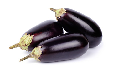 Image showing Three eggplant isolated on white background