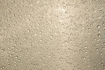 Image showing raindrops on a tent wall