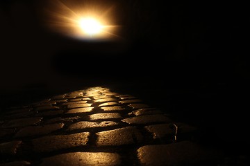 Image showing Cobblestones at night